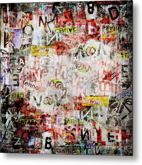 Grunge Metal Print featuring the digital art Grunge textured background by Jelena Jovanovic