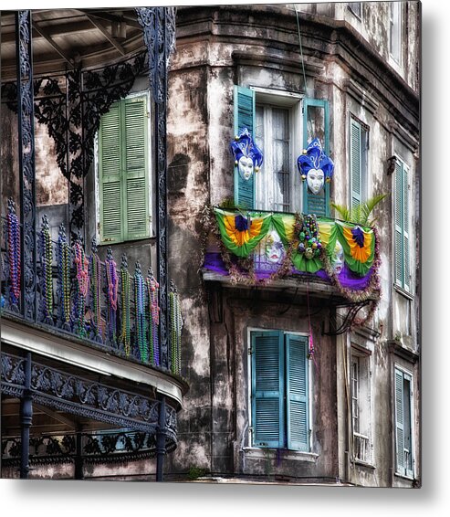 Mardi Gras Metal Print featuring the photograph The French Quarter during Mardi Gras by Mountain Dreams