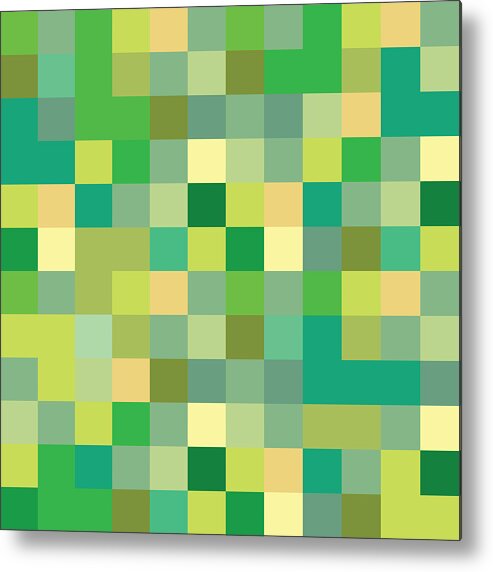 Abstract Metal Print featuring the digital art Pixel Art #25 by Mike Taylor