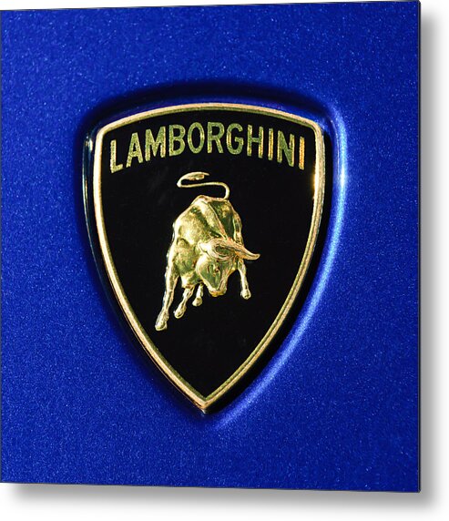 Lamborghini Emblem Metal Print featuring the photograph Lamborghini Emblem #3 by Jill Reger