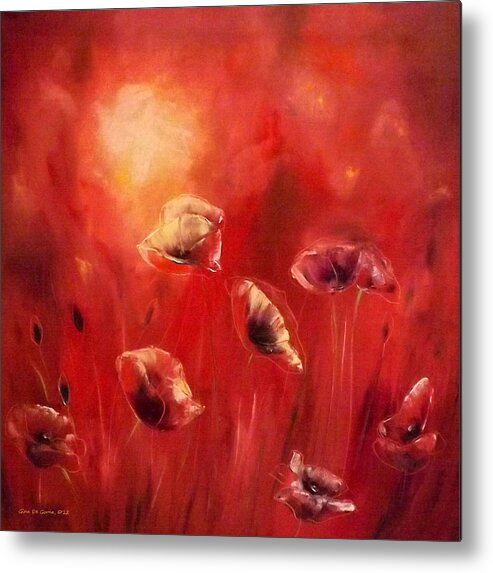 Flowers Metal Print featuring the painting Poppies by Gina De Gorna