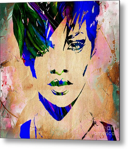 Rihanna Metal Print featuring the mixed media Rihanna Collection #3 by Marvin Blaine