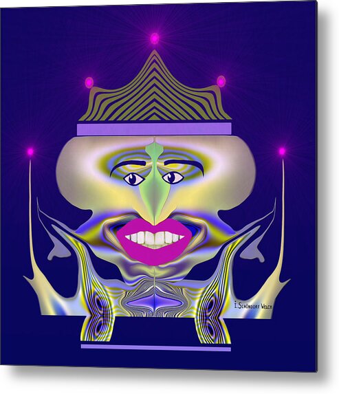 Gimp Metal Print featuring the digital art 369 - pale King of Evil by Irmgard Schoendorf Welch