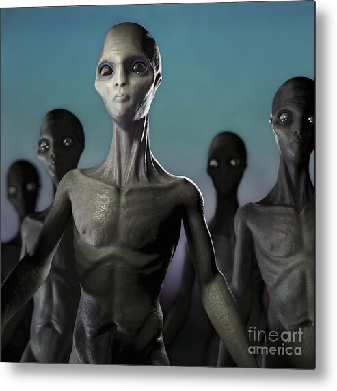 Alien Invasion Metal Print featuring the photograph Extraterrestrial Life #10 by Science Picture Co