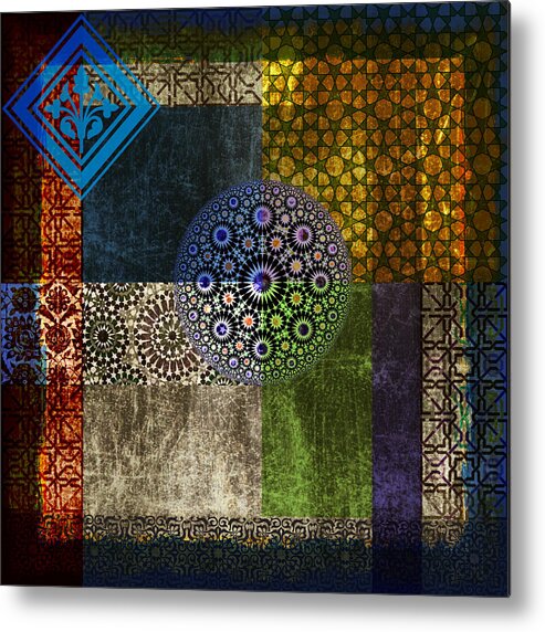 Arabic Motives Paintings Metal Print featuring the painting Islamic Motives #4 by Corporate Art Task Force
