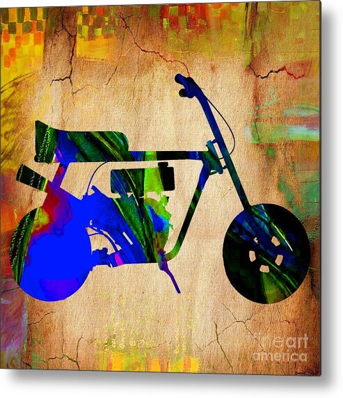 Mini Bike Metal Print featuring the mixed media Mini Bike #4 by Marvin Blaine