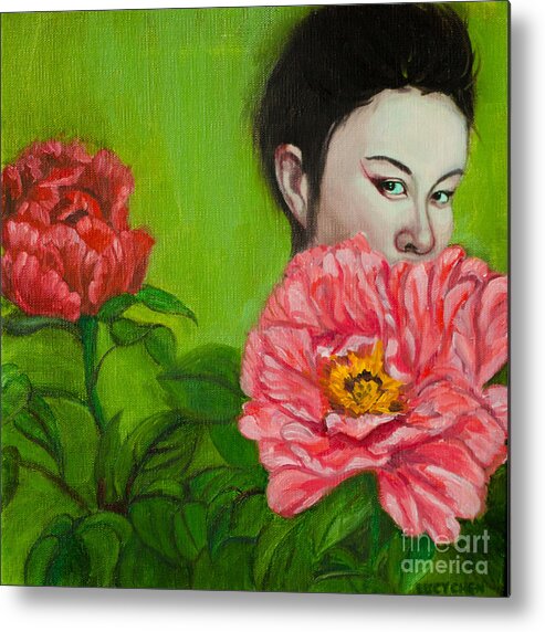 Portrait Metal Print featuring the painting Prosperity #4 by Lucy Chen