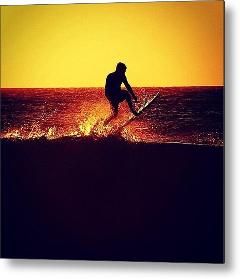 Southern California Metal Print featuring the photograph Surfer Silhouette by Hal Bowles