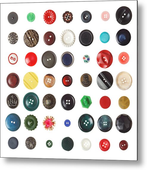 Buttons Metal Print featuring the photograph 49 Buttons by Jim Hughes