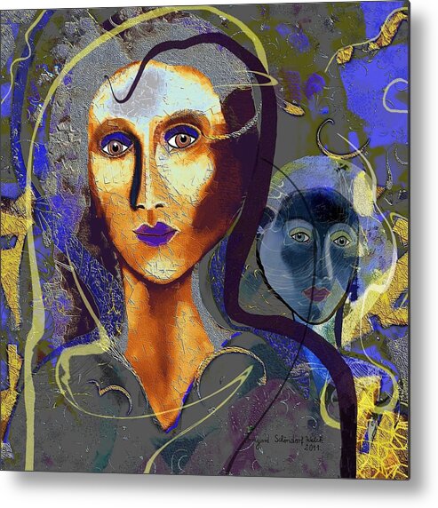 665 Metal Print featuring the painting 665 - Alter Ego by Irmgard Schoendorf Welch