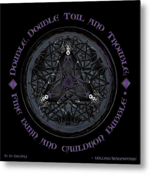 Gothic Art Metal Print featuring the digital art A Celtic Witches' Brew by Celtic Artist Angela Dawn MacKay
