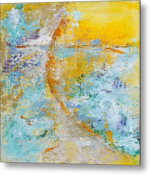 Contemporary Metal Print featuring the painting A Gentle Convergence by Mary Sullivan
