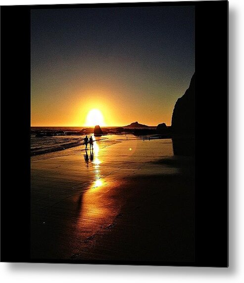 Lincolncity Metal Print featuring the photograph A Romantic Stroll On The Beach by Josh Latham