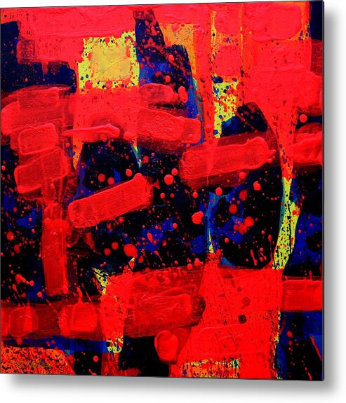 Abstract Metal Print featuring the painting Abstract 22115 Rhapsody by John Nolan