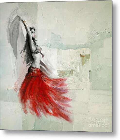 Belly Dance Art Metal Print featuring the painting Abstract Belly Dancer 18 by Mahnoor Shah
