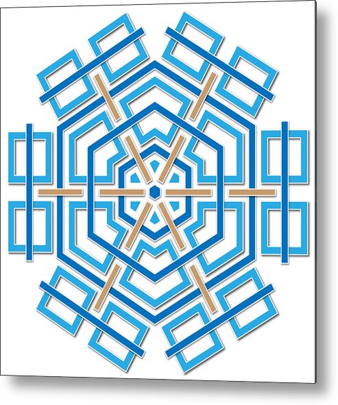 Hexagon Metal Print featuring the digital art Abstract Hexagonal Shape by Jozef Jankola