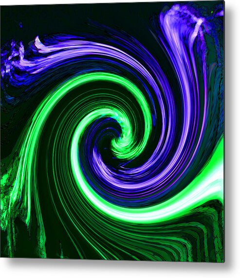 Abstracts Metal Print featuring the photograph Abstract in Green and Purple by Art Block Collections