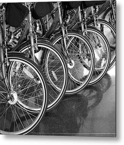 Abstract Metal Print featuring the photograph Abstract - These Wheels are Spoken For by Richard Reeve