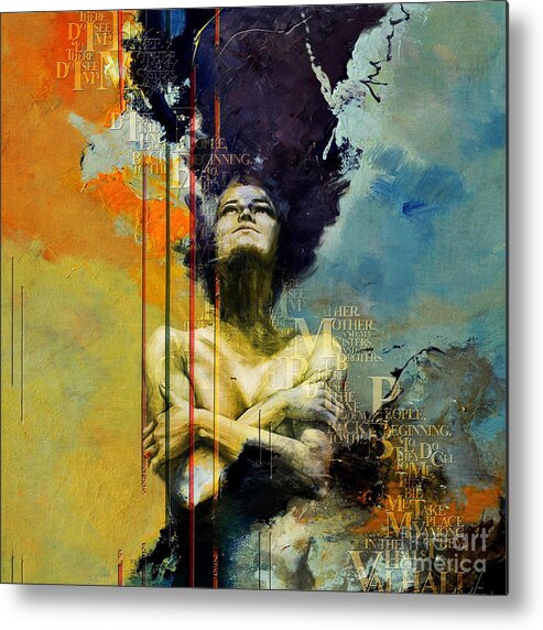 Women Metal Print featuring the painting Abstract Women 3 by Mahnoor Shah