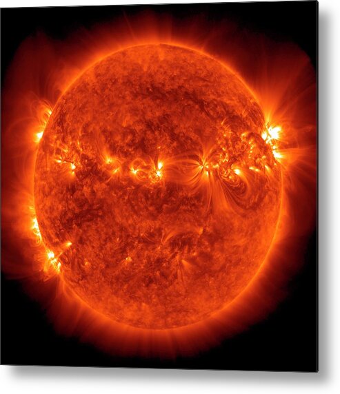 Sun Metal Print featuring the photograph Active Sun by Nasa/sdo/science Photo Library