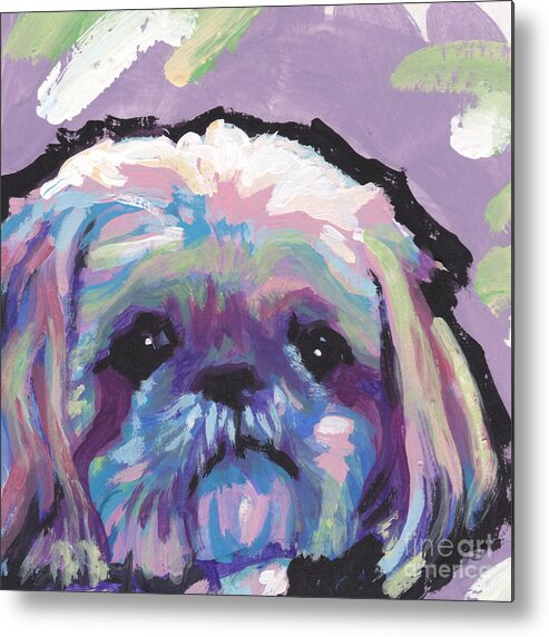 Shih Tzu Metal Print featuring the painting Ah Shitzy by Lea S