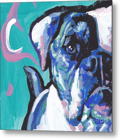 American Bulldog Metal Print featuring the painting American Bully Boy by Lea S