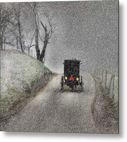 Amish Metal Print featuring the photograph Amish Christmas by William Griffin
