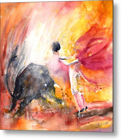 Europe Metal Print featuring the painting Angry Little Bull by Miki De Goodaboom