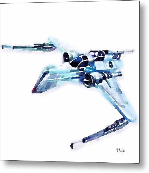 Arc-170 Metal Print featuring the painting ARC-170 starfighter by HELGE Art Gallery