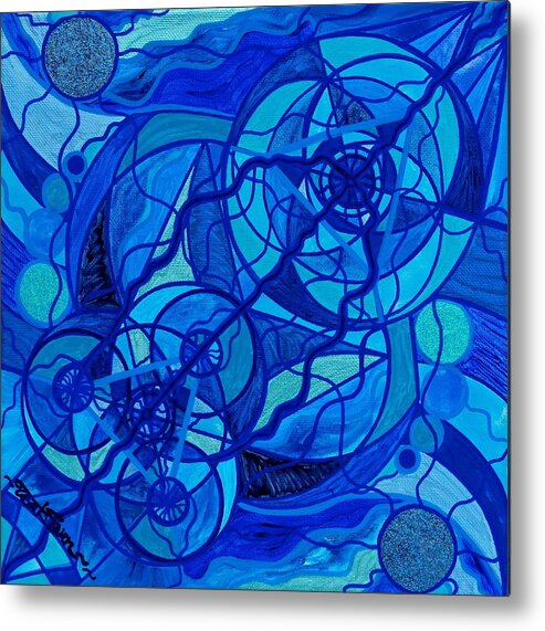 Vibration Metal Print featuring the painting Arcturian Calming Grid by Teal Eye Print Store