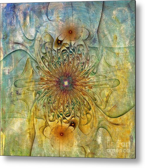 Abstract Metal Print featuring the digital art Are There Faces by Deborah Benoit