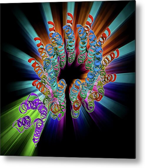 Adenosine Triphosphate Metal Print featuring the photograph Atp Synthase Molecule by Laguna Design