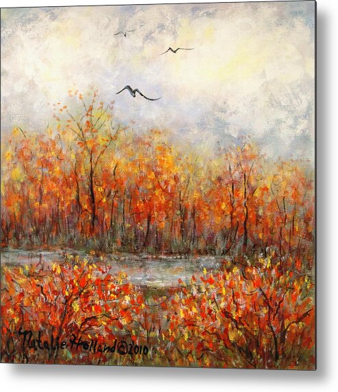 Landscapes Metal Print featuring the painting Autumn Song by Natalie Holland