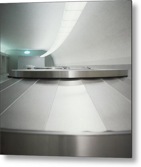 Indoors Metal Print featuring the photograph Baggage Conveyor Belt by Horst P. Horst