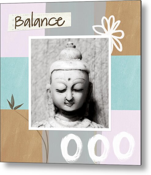 Buddha Metal Print featuring the painting Balance- Zen Art by Linda Woods