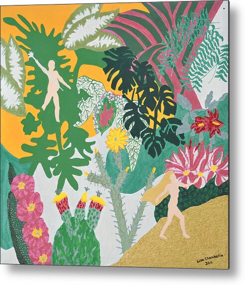 Houseplants Metal Print featuring the painting Banished by Erika Jean Chamberlin
