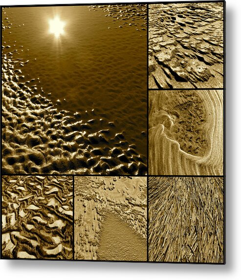 Sand Metal Print featuring the photograph Beach Abstracts Collage by Jean Wright