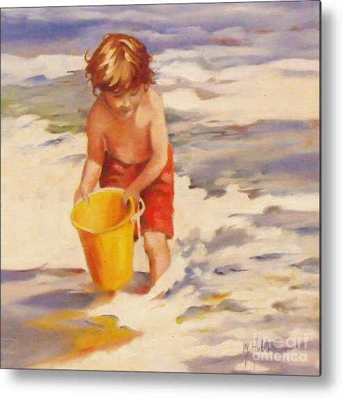 Beach Metal Print featuring the painting Beach Boy by Mary Hubley