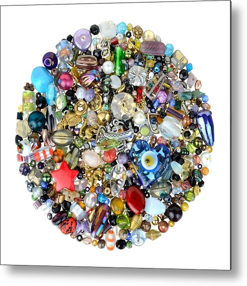 Bead Metal Print featuring the photograph Beads and Charms by Jim Hughes