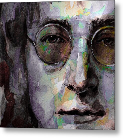 John Lennon Metal Print featuring the painting Beatles - John Lennon by Laur Iduc