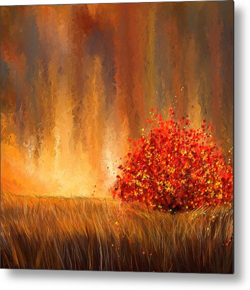 Four Seasons Metal Print featuring the painting Beautiful Change- Autumn Impressionist by Lourry Legarde