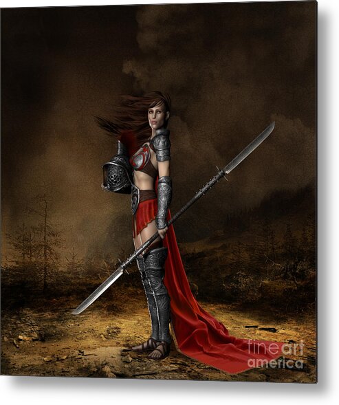 Bellona Metal Print featuring the digital art Bellona Goddess of War by Shanina Conway