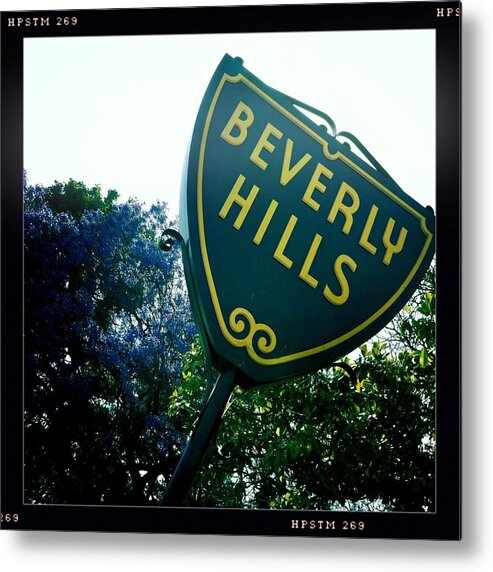 Beverly Hills Sign Metal Print featuring the photograph Beverly Hills Sign by Nina Prommer