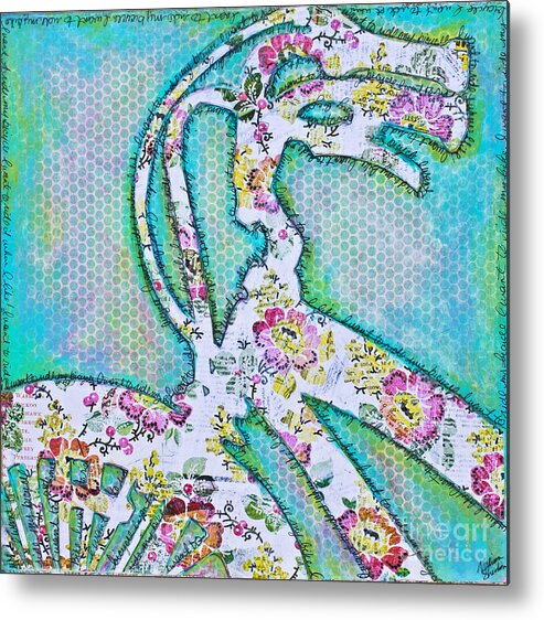 Bicycle Metal Print featuring the mixed media Bicycle by Melissa Fae Sherbon