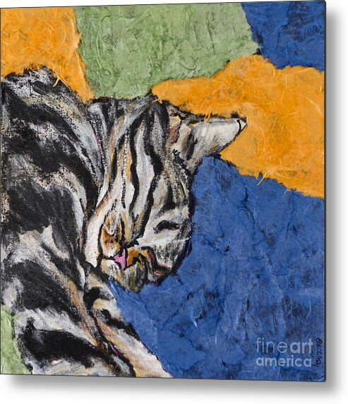 Cat Metal Print featuring the painting Bigboi Nash by Rebecca Weeks