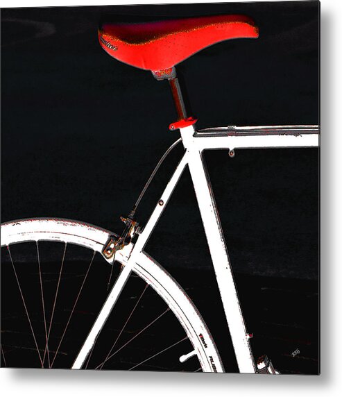 Bicycle Metal Print featuring the photograph Bike In Black White And Red No 1 by Ben and Raisa Gertsberg