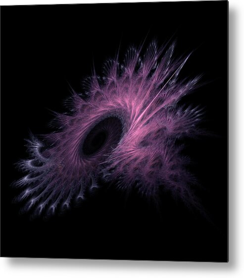 Abstract Metal Print featuring the painting Black Hole Expanding fractal art by Georgeta Blanaru