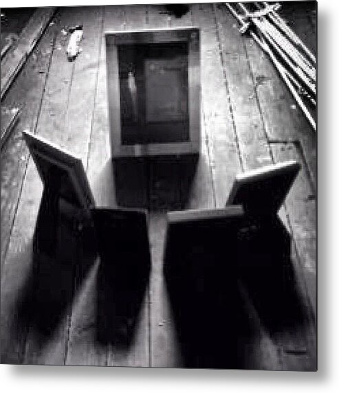 Shadows Metal Print featuring the photograph #blackandwhite #abstract #highcontrast by Matthew Bryan Beck