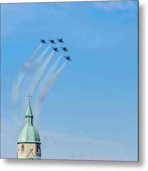 Blue Metal Print featuring the photograph Blue Angels Series Number Two by Constance Sanders