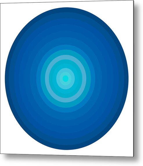 Blue Circles Metal Print featuring the painting Blue Circles by Frank Tschakert